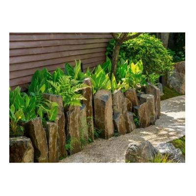 China Price D18-23CM Solid Garden Column Pillar Basalt Sale Natural Black Stone Fence for sale