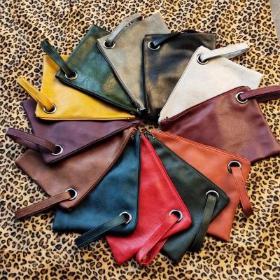 China Wholesale Vintage PU Clutch Bag Solid Women Leather Fashionable Colorful Multi Colored Portable Handbag Waterproof for sale