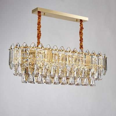 China Modern High Quality Modern Rectangle Creative Crystal Chandelier Gold Chandelier Lighting for sale