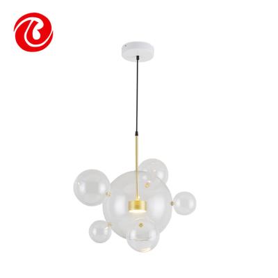 China Modern Chinese Modern Backrest Chandelier Round Ball Glass Suppliers Pendant Light for sale