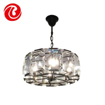 China Contemporary Indoor Modern Black Glass Prism Crystal Chandelier Decoration Ornaments for sale