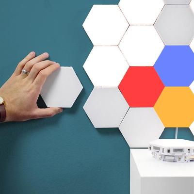 China Modern Magnetic Creative Quantum Led Wall Lamp Remote Touch RGB Hexagonal Honeycomb Light for sale