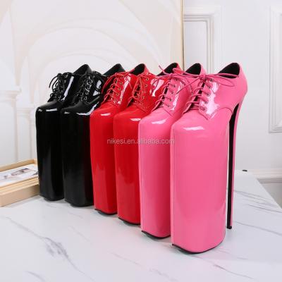 China Height Increasing 12inch-30cm Fashion Creative Waterproof Platform Net Red Large Size High Heel Shoes for sale