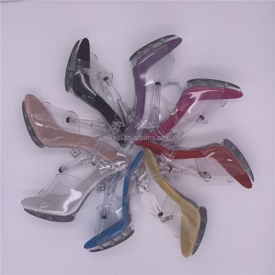 China Height Increasing Transparent Crystal PVC Girl Sandals About 5inch-13cm 5 Inch Unusual Heels for sale