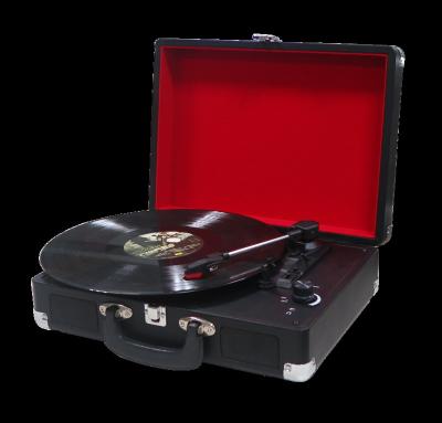 China BT/USB SD/Buit-in battery/PC encoding/FM turntable direct player factory suitcase record player for gift for sale