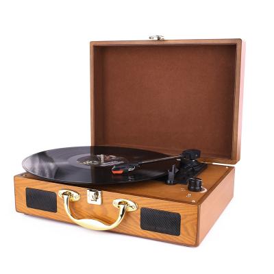 China 3 Gear Retro Suitcase Turntable OEM/ODM LOGO Portable Factory Direct Wooden Turntable Player For Gift for sale