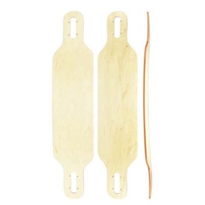 China Adult Long Board Shaped Deck 7Ply Stained And Empty Skateboard Deck Canadian Maple 35*8.5 Inch for sale