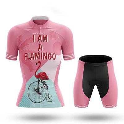 China Lady Breathable Short Sleeve Bike Cycling Tank Top And Shorts Two Piece Sets Women Cycling Tank Top Cycling Kits for sale