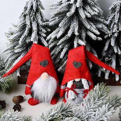 China Cloth Christmas Ornaments Faceless Creative Antler Gnome Doll Plush Stuffed Table Christmas Decoration Supplies for sale