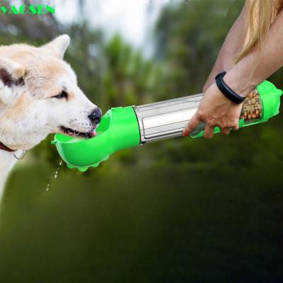 China Sustainable OEM Walking Dispenser 300ml Portable Plastic Pet Travel Dog Water Bottle Recycling Cup for sale