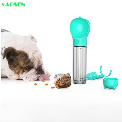 China 300ml Travel Sustainable Portable Dog Water Bottle With Container And Dog Food Poop Bag Scoop With Detachable Design for sale