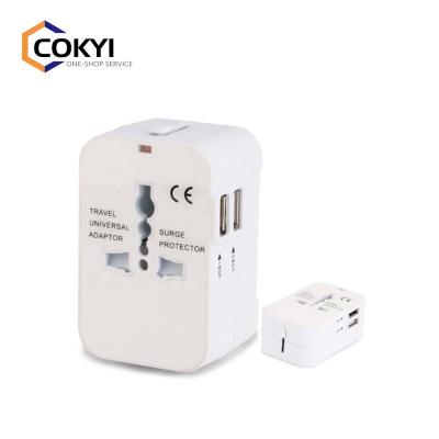 China Commercial Travel Adapter, Worldwide All In One Universal Travel Adapter Wall AC Power Socket Adapter Wall Charger with Dual USB Charging Por for sale