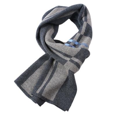 China Long Men's scarf pure wool plaid business annual meeting custom autumn and winter warm new manufacturers direct knit cashmere scarf for sale