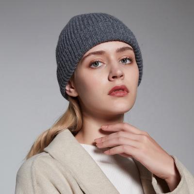 China Fashion\comfortable\durable High quality knitted hat Men and women's style solid color hat Autumn winter warm 100% pure wool pullover trend hat for sale