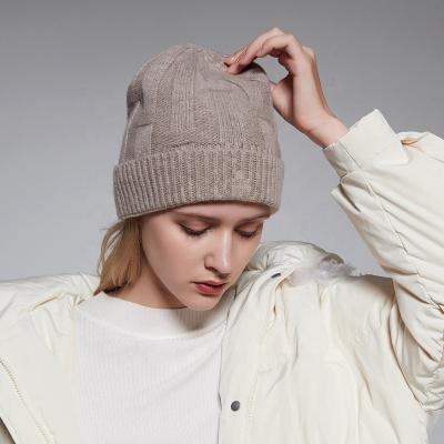 China COMMON New fashion men's and women's pure wool knit hat jacquard striped hat autumn winter warm embroidered hat for sale