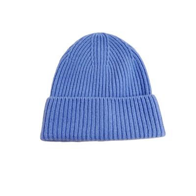 China COMMON High quality winter plain custom logo hat 100% wool warm knit male and female adult winter warm hat for sale