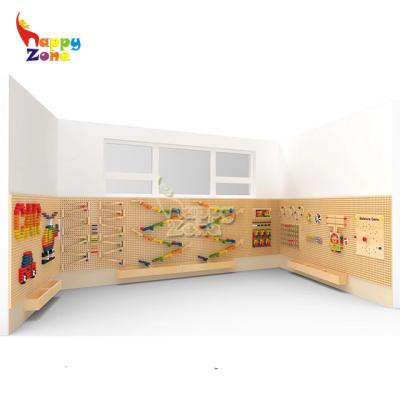 China Wooden Interactive Toys Amusement Wooden Ball Wall Game Systems Playground Working Wall Mounted Educational Panels for sale