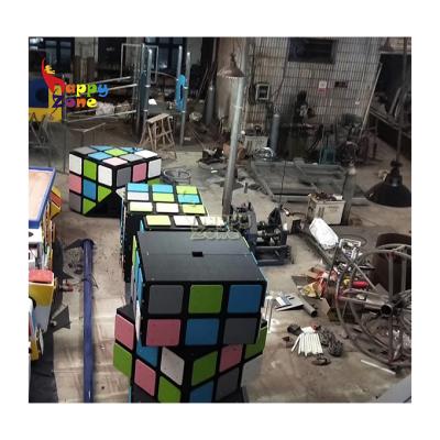 China Climb by climbing jacks and with safety hardness Rubik's Cube creative climbing wall stack designed for indoor children's play center for sale