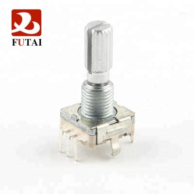 China Car Futai EC11 Series 11mm Height Type Audio Rotary Shaft Incremental Switch Vertical Metal Encoder With Bushing for sale