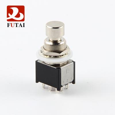 China Copper Plated Genuine Silver 3H PDT Foot Switch Mini Bypass 9 Pin Solder Small Foot Pedal Switch For Guitar Stompbox Effects for sale