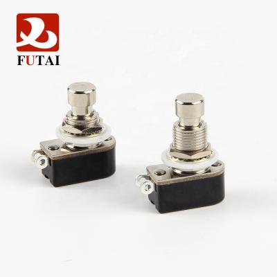 China Copper Plated Silver Guitar Effects Pedal Box Momentary SPST Button Stomp Foot Switch Push Button for sale