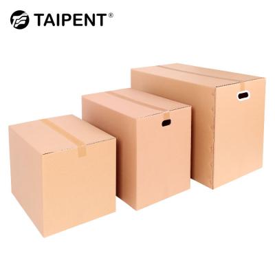 China Recycled Materials Custom Large Size Portable Printing Brown Reinforce Corrugated Cardboard Transport Cardboard Moving Packaging Paper Box for sale