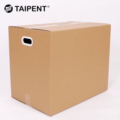 China Reused Materials 5 Layers Double Walled Chamber Moving Box Corrugated Packaging With Carry Handles for sale