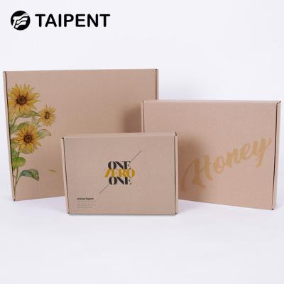 China Recyclable Bright Brown Color Printing Custom Size Corrugated Cardboard Packaging Box for sale