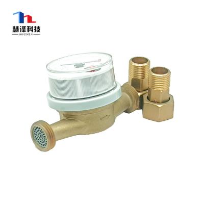 China Dn20mm Mechanical Simple Brass Plastic Jet Water Meter Brass Body for sale