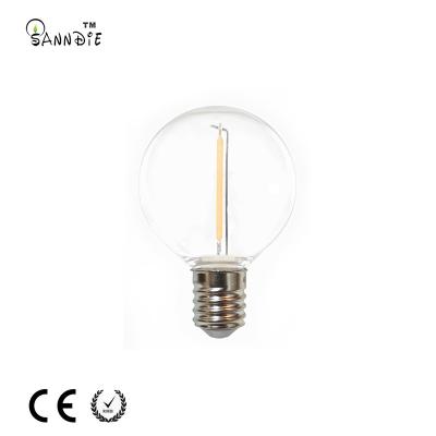 China Outdoor decoration Led filament bulb decorative 3v custom filament bulb G45 plastic festoon bulb filament for outerdoor string light for sale