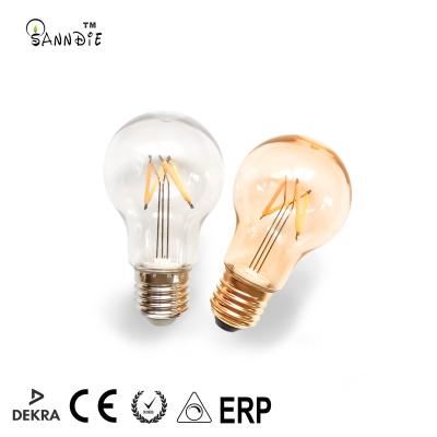 China Outdoor decoration Led filament bulb decorative 24v110v 240v custom filament bulb G55 A60 plastic festoon bulb filament for outerdoor string light for sale