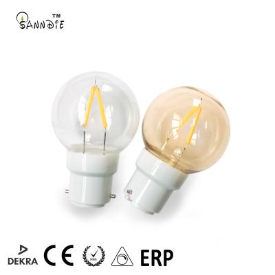 China Outdoor decoration Led filament bulb decorative  240v B22 custom filament bulb G45 plastic festoon bulb filament for outerdoor string light for sale