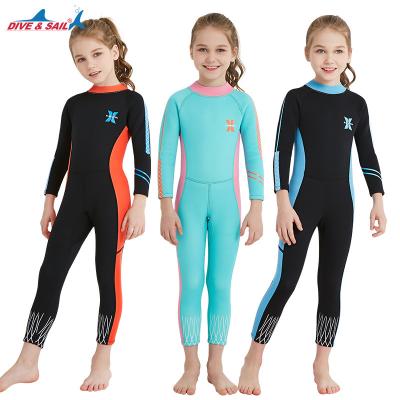 China Hot Back Zipper Kids Wetsuits 2.5MM Kids Diving Suit Girls Neoprene Antibacterial Wholesale Body Swimwear Full Body Swimming Wetsuit Surfing for sale