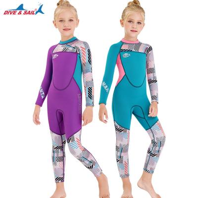 China Antibacterial Wetsuits 2.5mm Kids Full Neoprene Suits Long Sleeve Swimming Diving Swimsuit Surfing Keep Warm Back Zipper Wetsuit For Water Sports for sale