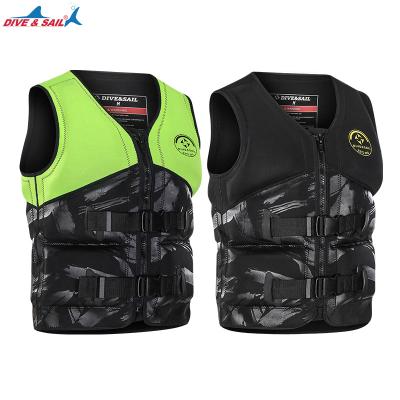 China Neoprene DIVE & SAIL Neoprene Lifesaving Suit Drift Safety Sailing Drift EPE Swim Vest Rescue Life Jacket Swimming Surfing Vests For Adult Water Sports for sale