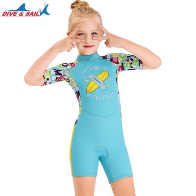 China New Arrival Kids Swimwear Zipper One Piece Colorful Antibacterial Short Sleeve Swimwear Unisex Swimwear for Boys and Girls for sale