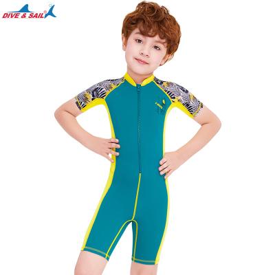 China Front Chest Zip One Piece Swimwear Kids Swimsuit Swimsuit Boys Short Plus Size Swimsuit With Rash Guard for sale