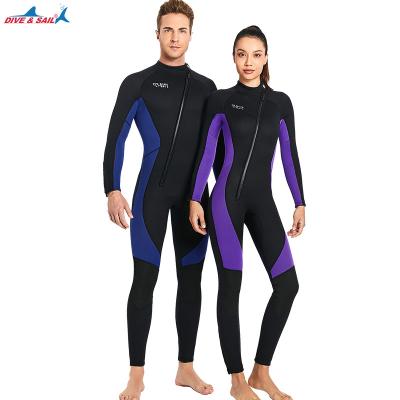 China New Hot Selling Chest Zipper Antibacterial Keep Warm 4-Way Stretch Diving Suit Full Piece 3mm Neoprene Wetsuit For Men And Women for sale