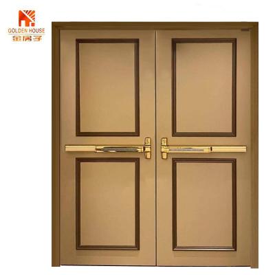 China Fire Protection Double Door Single Panic Bar For Project Galvanized UL Listed Fire Metal Steel Hollow Graphic Design Garage GH Rated Hotel for sale