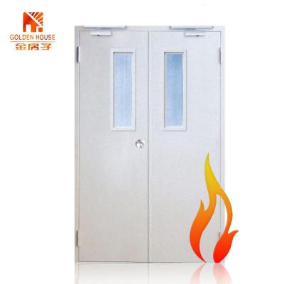 China Contemporary GH UL Certified Certification Emergency Entrance Fire Rated Doule Front Door For Hotel Steel Door for sale