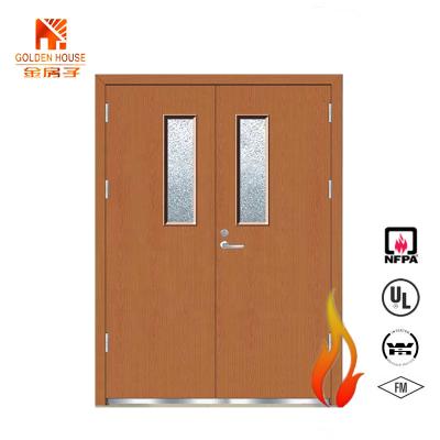 China WHI 3h Solid Single Fire Rating Teak-Wood-Door-Modern Wooden Entry Door Design Carved for sale