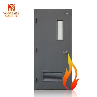 China Modern American Standard Certified Listed Fire Rated Steel Interior Door With Canopy for sale