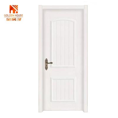 China Modern GH Customized Panel Door Traditional White Molded Wood Molded Door for sale