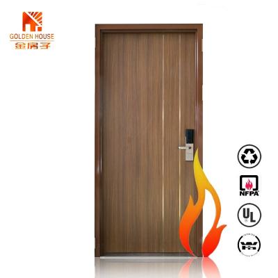 China Teak Wood Wooden Doors Fire Protection Double Door Design Interior Fire Rated for sale