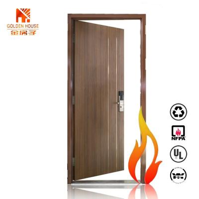 China Soundproof Interior Fire Protection 38 DB Wooden Fire Rated Soundproof Fire Door With Latest Design for sale