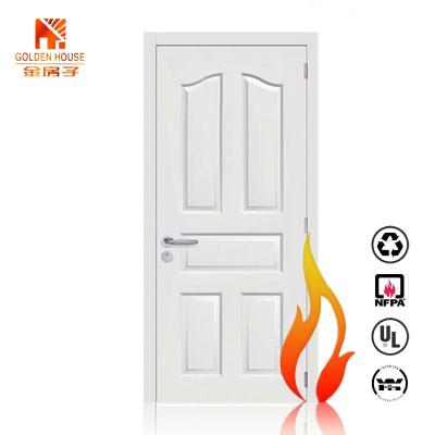 China Fire Protection Wood Fire Rated Interior Door Fire Proof Wood Door With Glass for sale