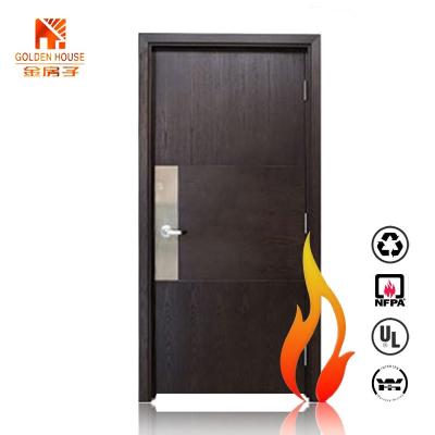 China Modern Interioir Fire Rated Barn Door Black Wood Door for sale