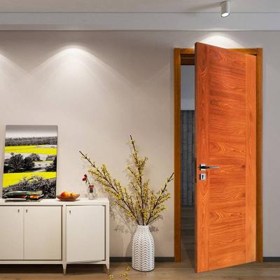 China Modern Solid Wood Walnut Veneer UL 20 Min Rating Interior Wood Flush Door For Hotel for sale