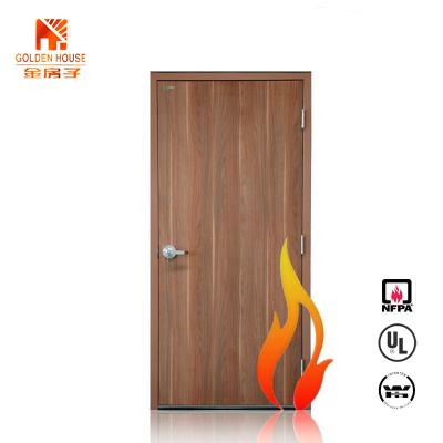 China Modern UL Listed 20min Anti Wood Fire Cavity Door Steel Frame Double Groove for sale