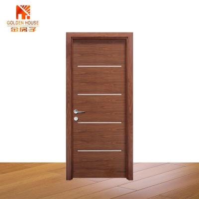 China Modern Mature Prehung Market House Entrance Modern Swing Doors Solid Wood Hotel Interior for sale